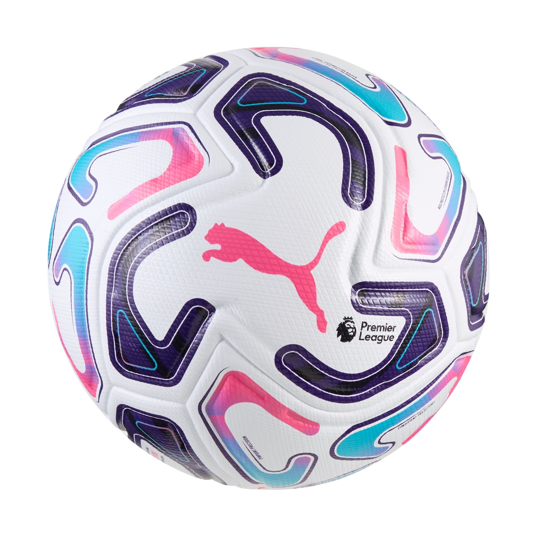 Angled view of PUMA Stellar Nitro Ultimate Premier League Reactivity official soccer ball