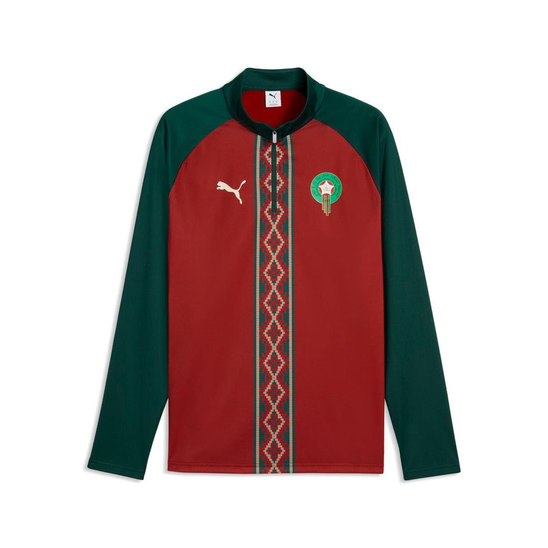 Morocco Warm Up 1/4 Zip Training Top full front laid flat