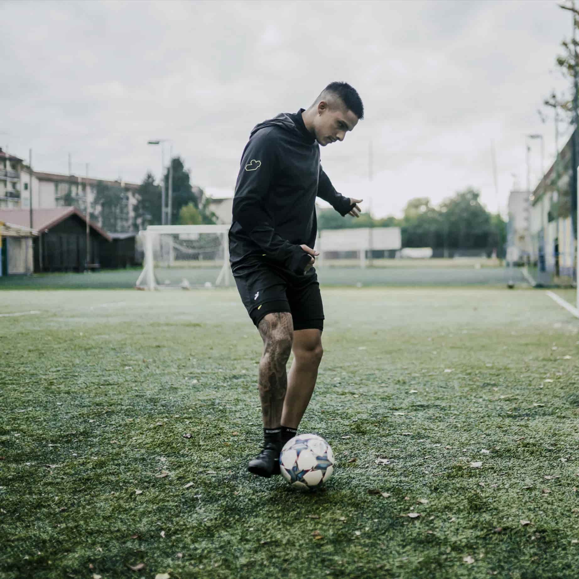 Storelli youth sliders worn during soccer training
