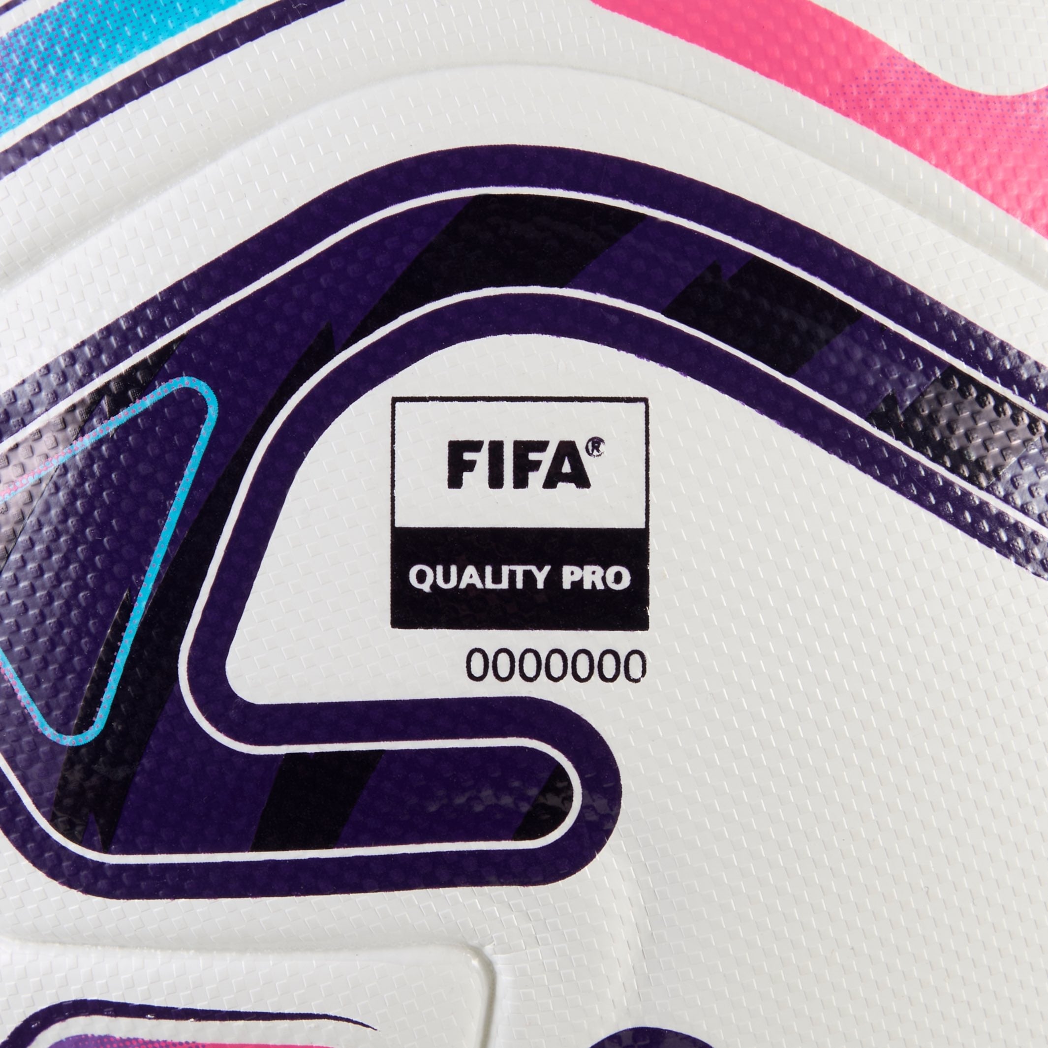 Close-up detail of PUMA Stellar Pro Premier League Reactivity soccer ball texture and graphics
