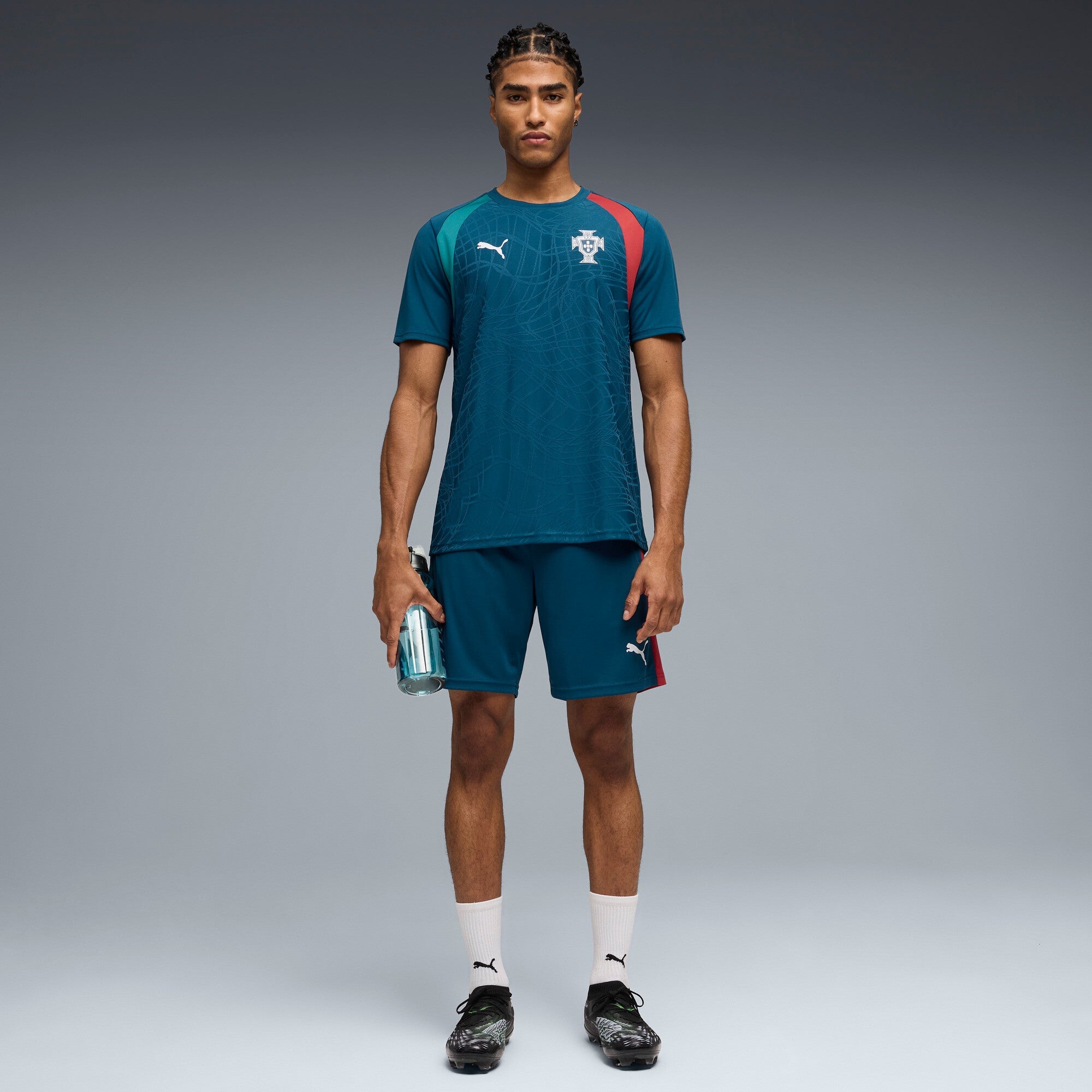 Model wearing Portugal Training Top full outfit front view