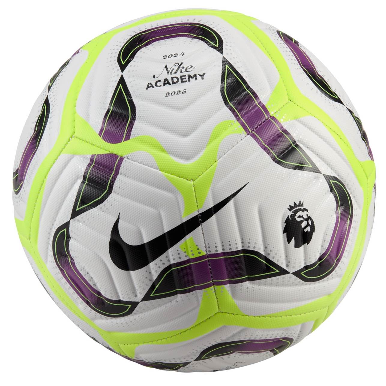 Nike Premier League Academy Soccer Ball showcasing its textured casing and Aerowsculpt technology.