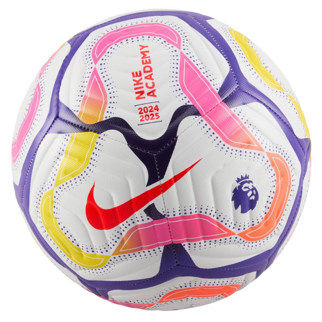 Nike Premier League Academy Soccer Ball showcasing its textured casing and Aerowsculpt technology.