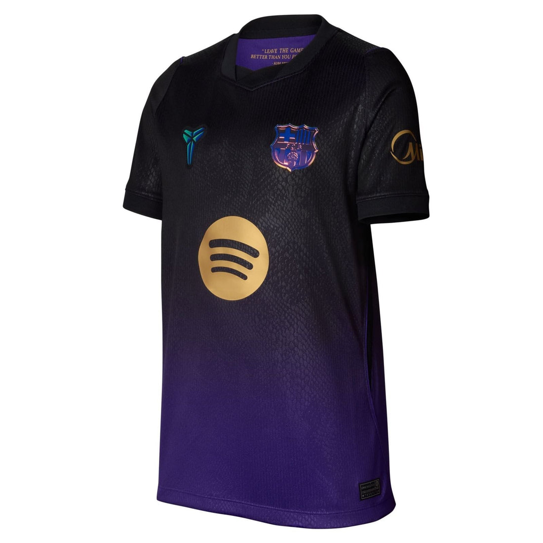 FC Barcelona 2026/27 Stadium Away Jersey Youth in black and purple.