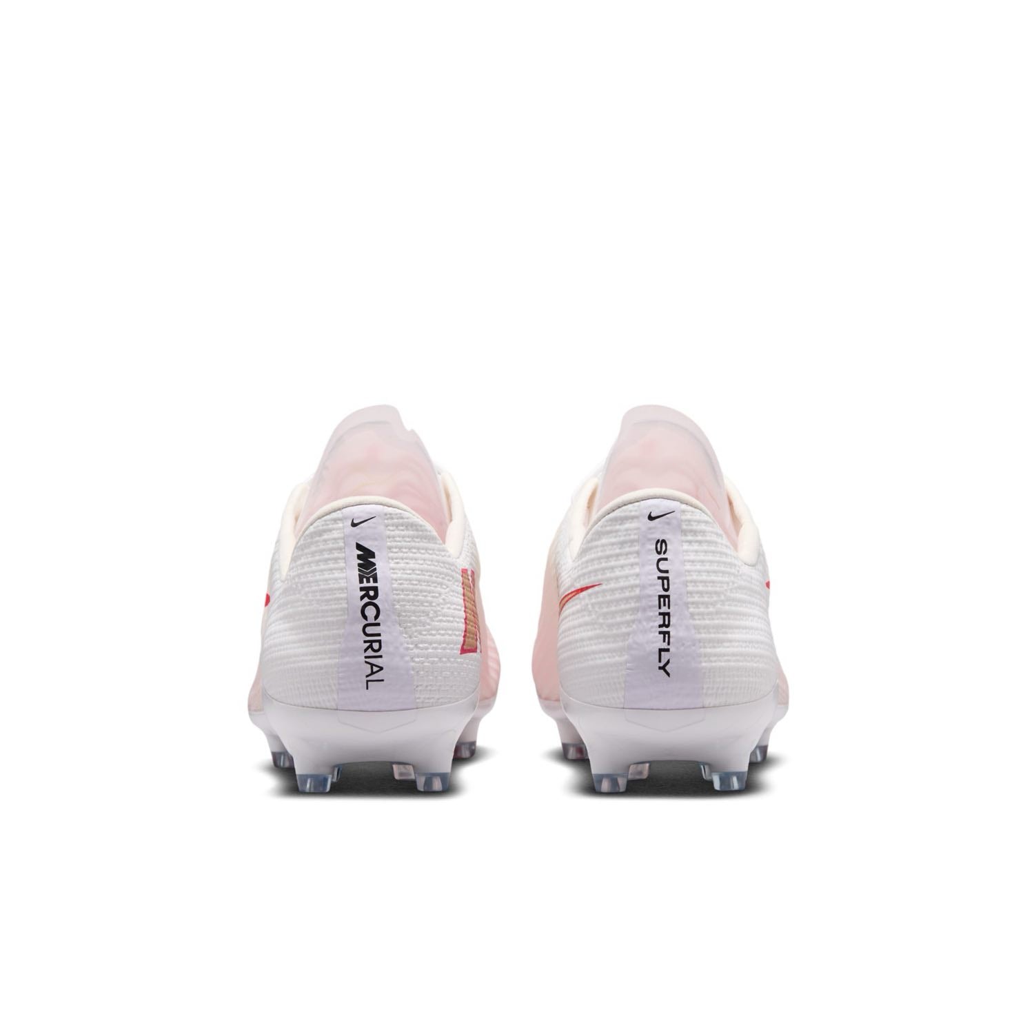 Nike Mercurial Superfly 11 Pro AG low-top artificial-grass soccer cleats in white with orange details and Air Zoom cushioning.
