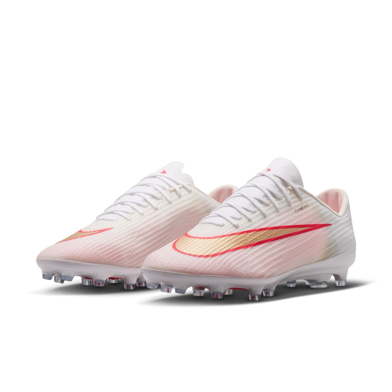 Nike Mercurial Superfly 11 Pro AG low-top artificial-grass soccer cleats in white with orange details and Air Zoom cushioning.