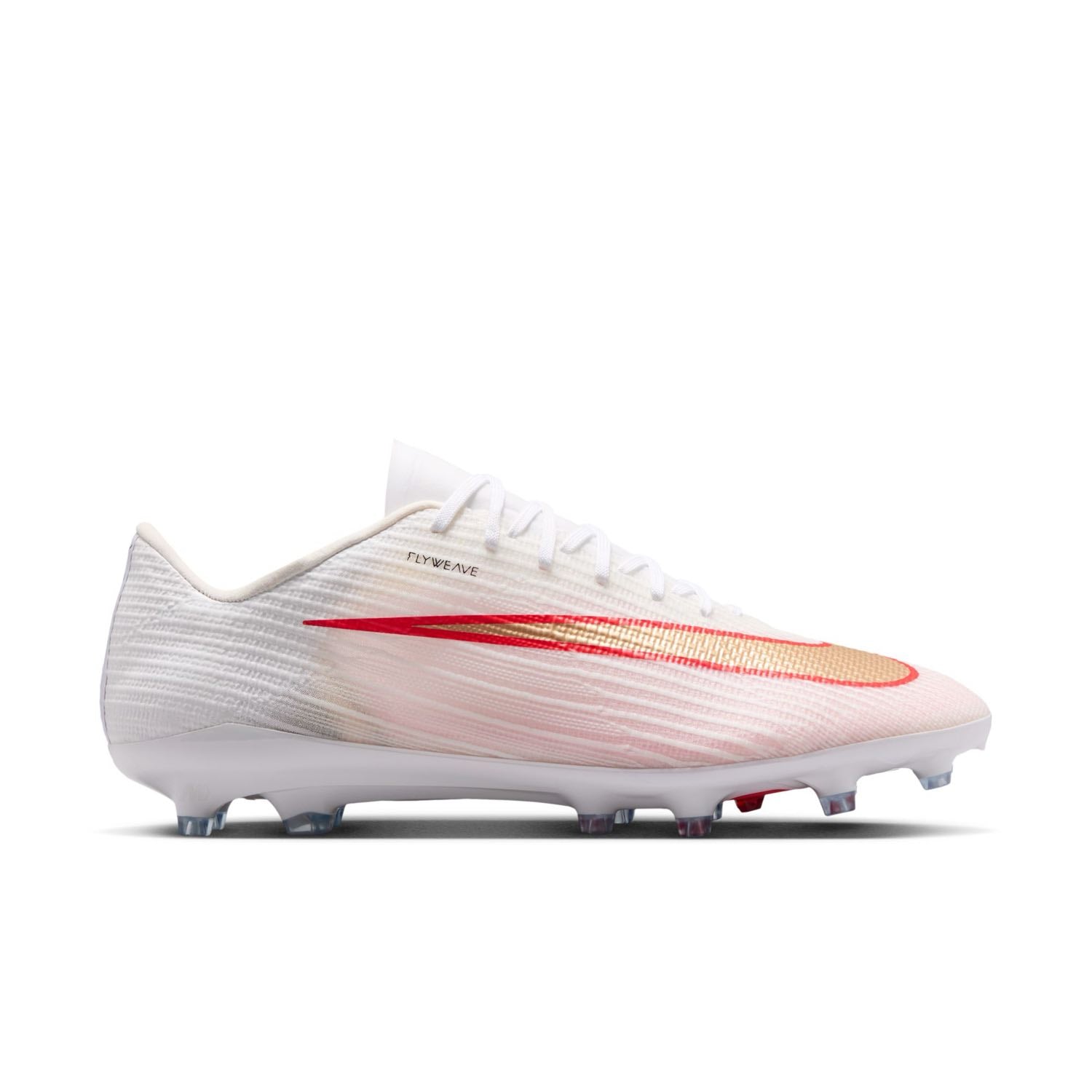 Nike Mercurial Superfly 11 Pro AG low-top artificial-grass soccer cleats in white with orange details and Air Zoom cushioning.