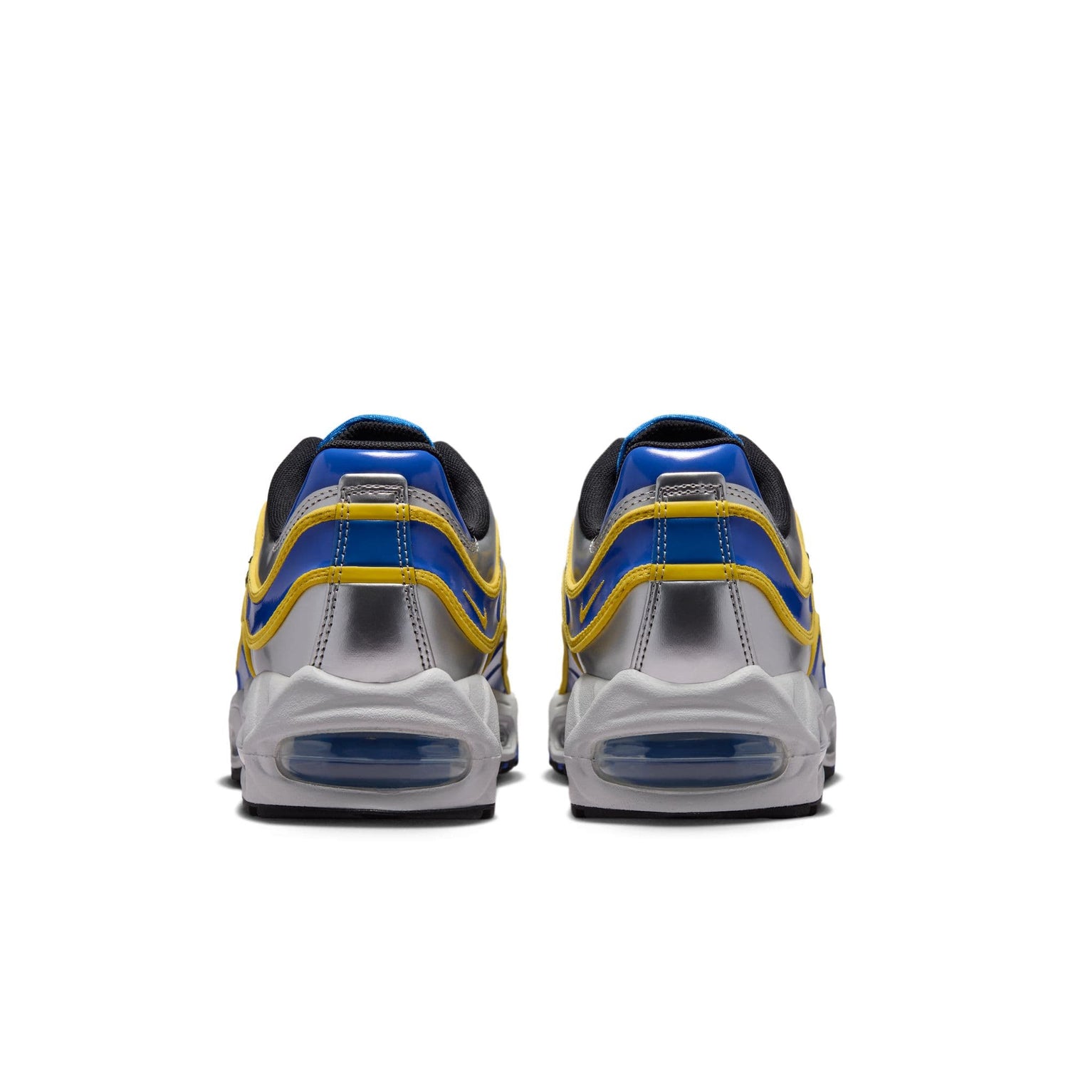 Nike Air Max Joga Bonito R9 men’s shoes in silver, blue and yellow inspired by Ronaldo Nazário’s iconic Mercurial R9