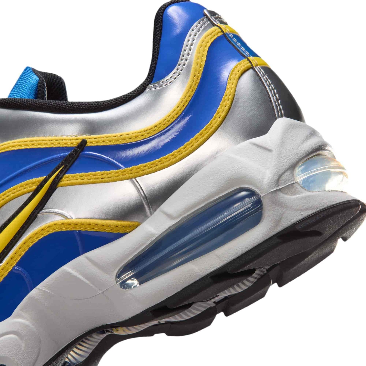 Nike Air Max Joga Bonito R9 men’s shoes in silver, blue and yellow inspired by Ronaldo Nazário’s iconic Mercurial R9