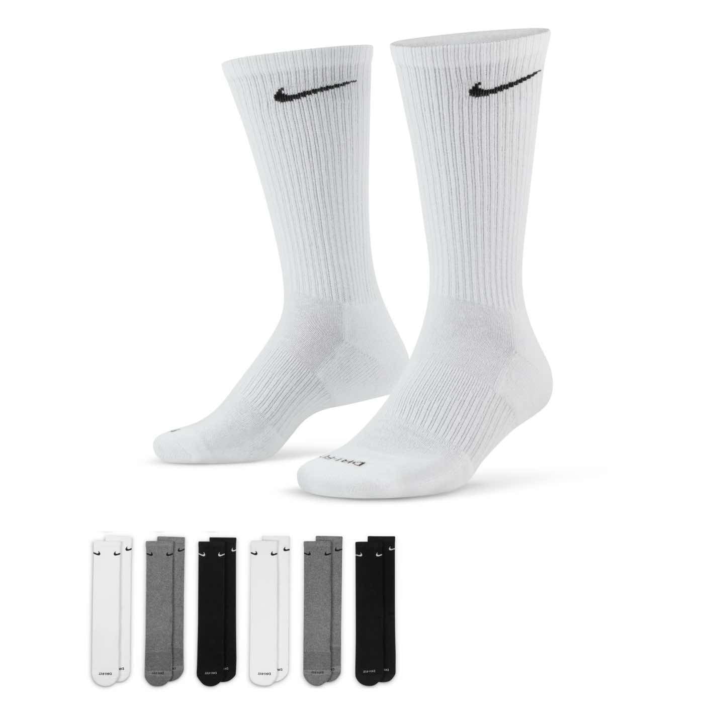 Nike Everyday Plus Cushioned Training Crew Socks - 6 Pack