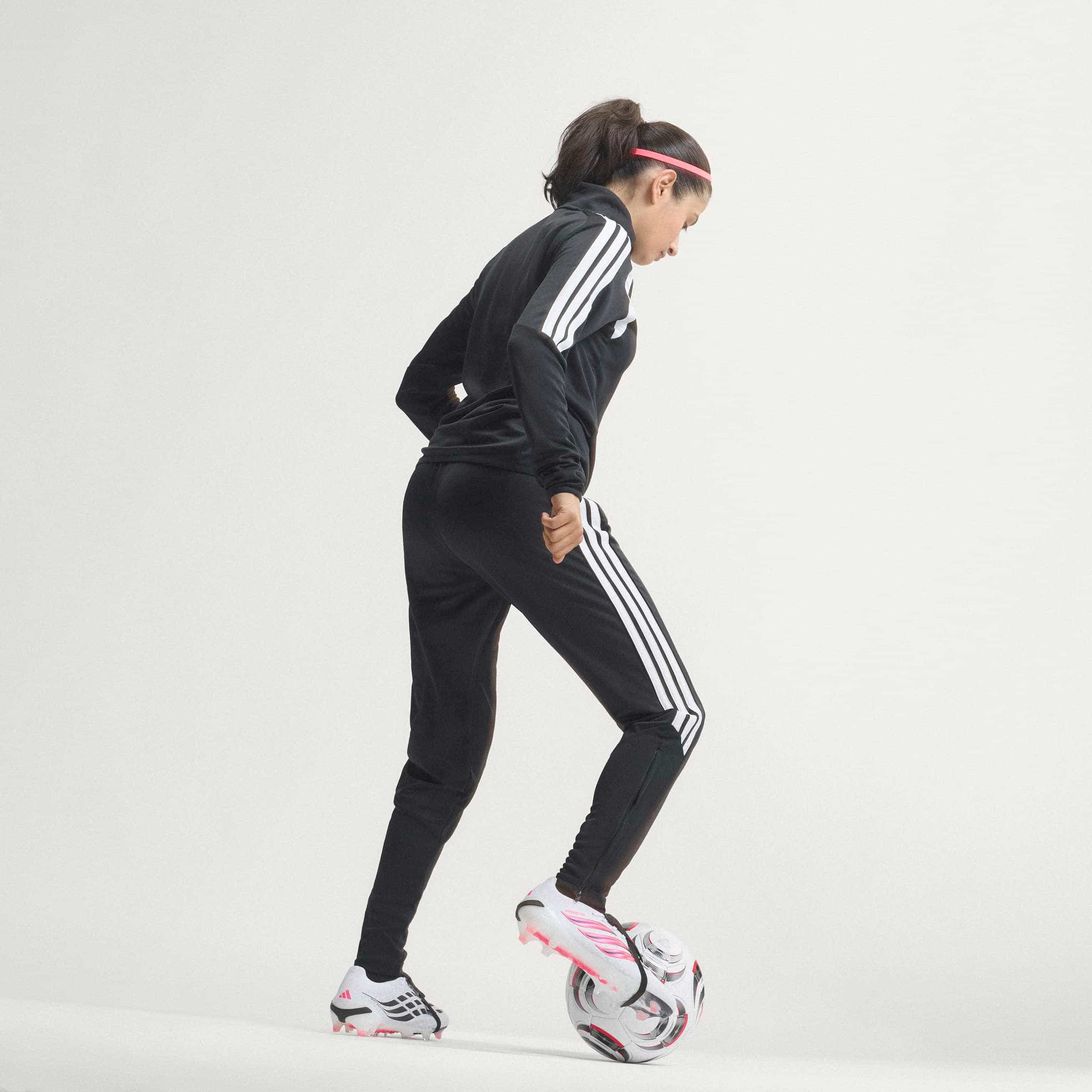adidas Predator Pro Fold-Over Tongue FG soccer cleats in white, pink and black with firm-ground studded outsole