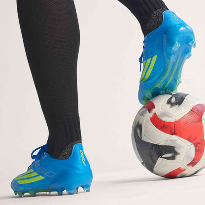 adidas F50 Elite FG blue yellow ball control close-up