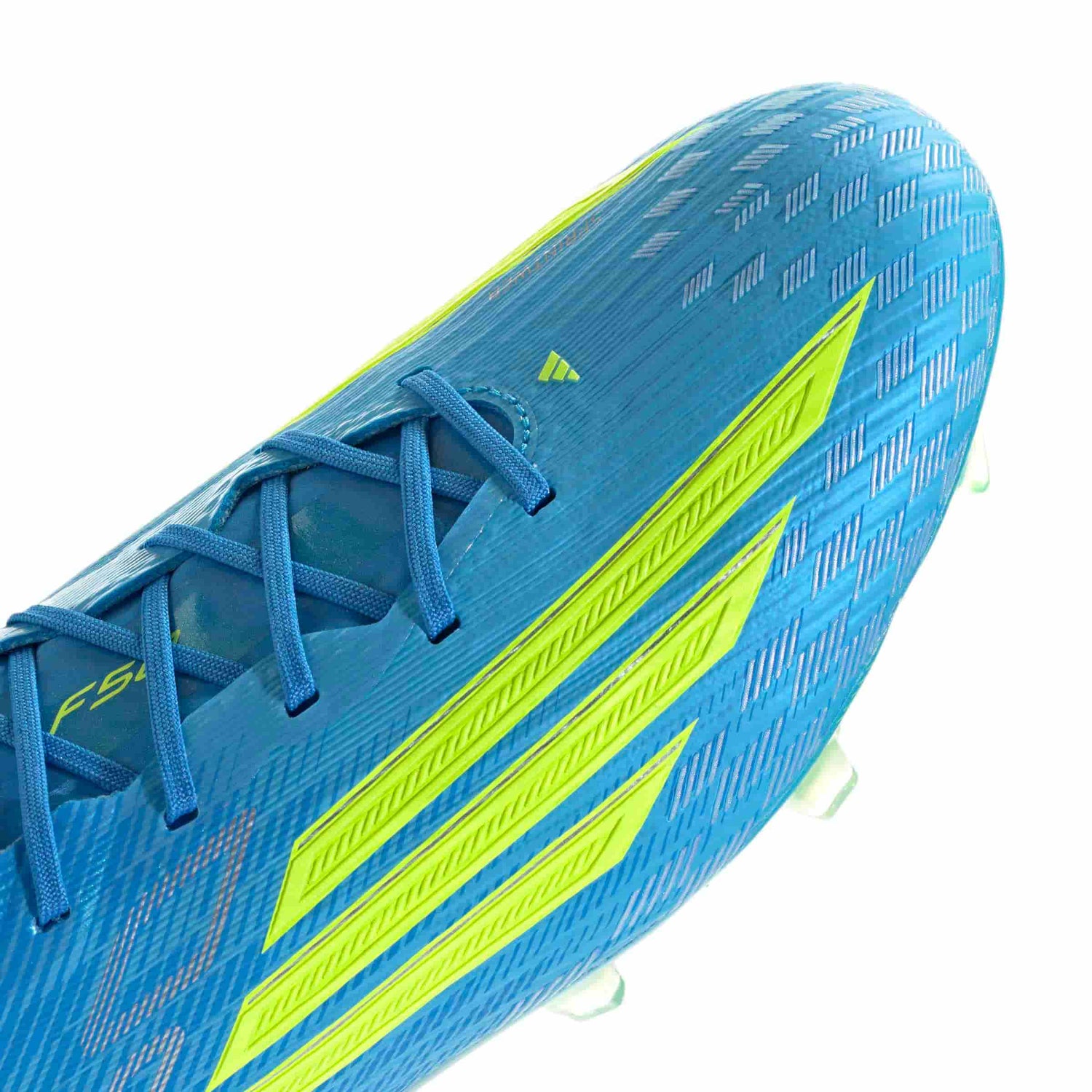 adidas F50 Elite FG Fibertouch upper texture blue yellow detail