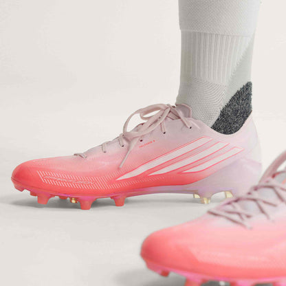 adidas F50 SPARKFUSION Elite FG/AG soccer cleats in pink and white