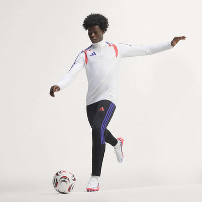 adidas F50 Hyperfast League FG soccer cleats in white, pink and navy with firm-ground outsole