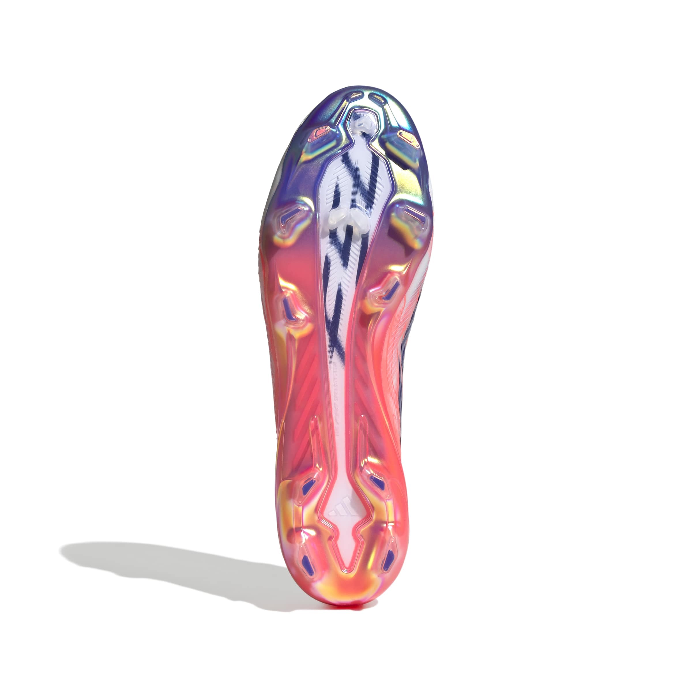 adidas F50 Hyperfast Elite FG soccer cleat in silver, navy and pink with firm-ground outsole