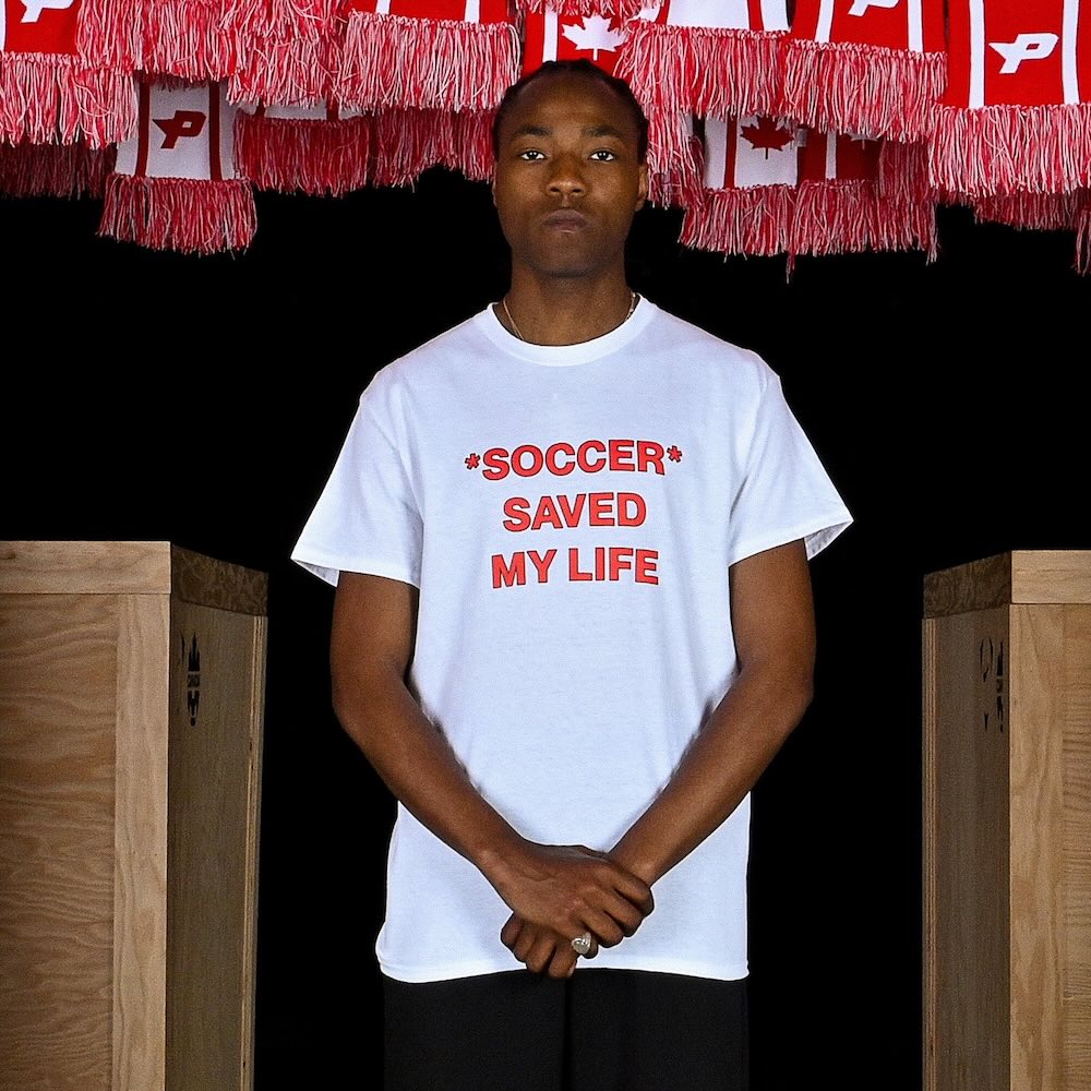 Premium Soccer x F.S.M.L white Soccer Saved My Life graphic T-shirt
